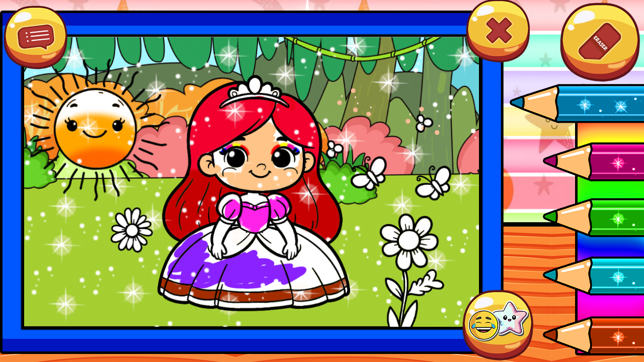Coloring Game — Princess Painting Screen