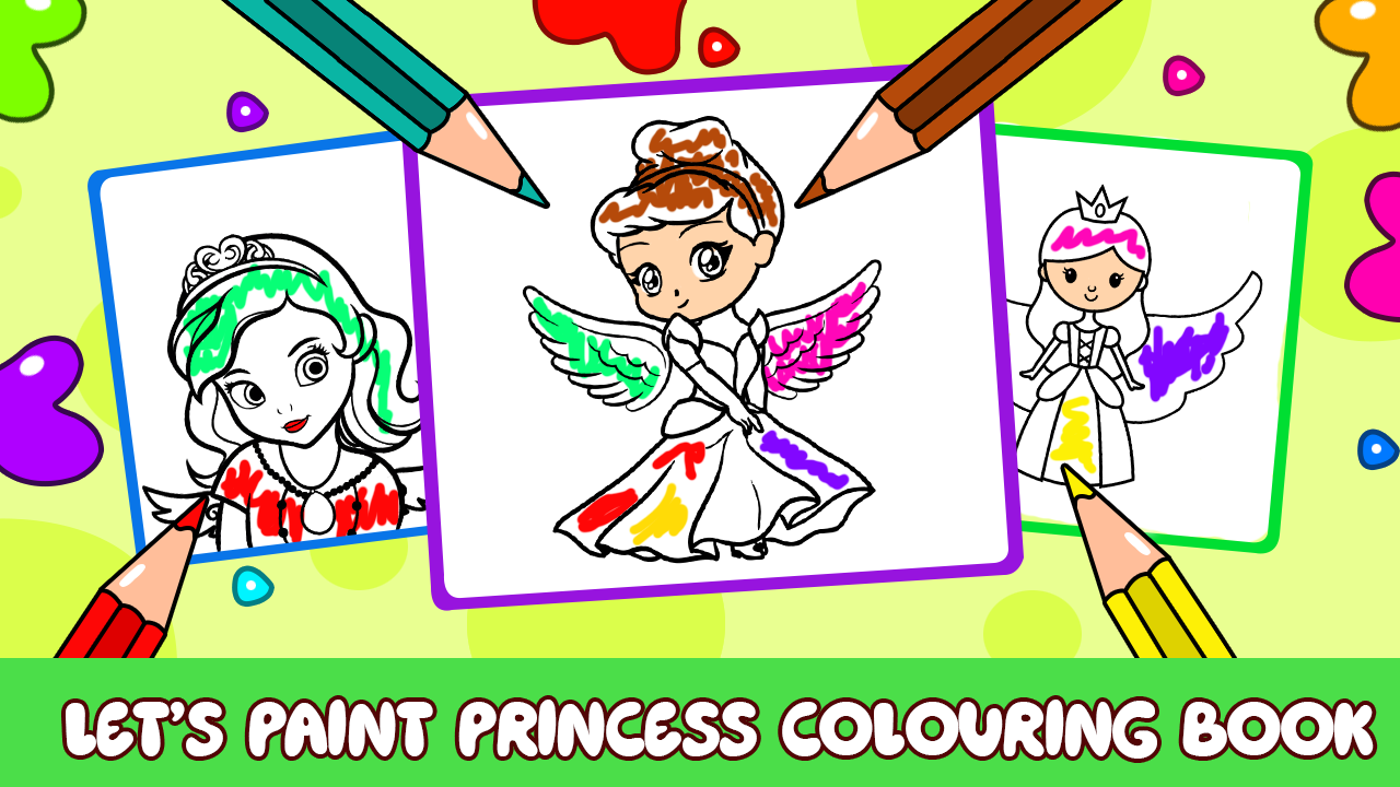 Let's Paint Princess — Coloring Feature Graphic